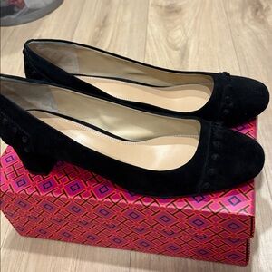 Tory Burch Colt Pump, Black Suede, Stud Detail, Size 11
